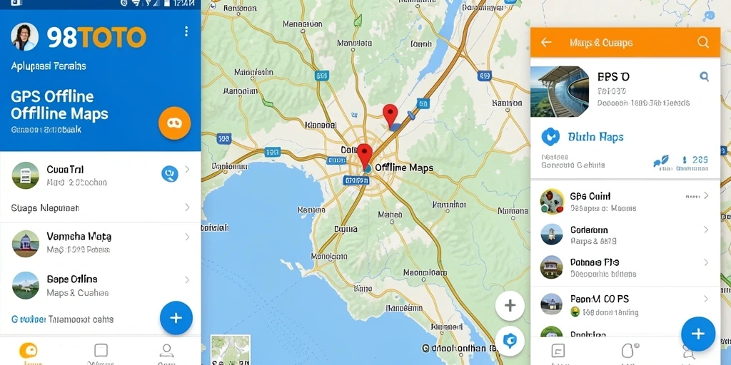 Antarmuka intuitif aplikasi GPS Offline Maps 98TOTO.