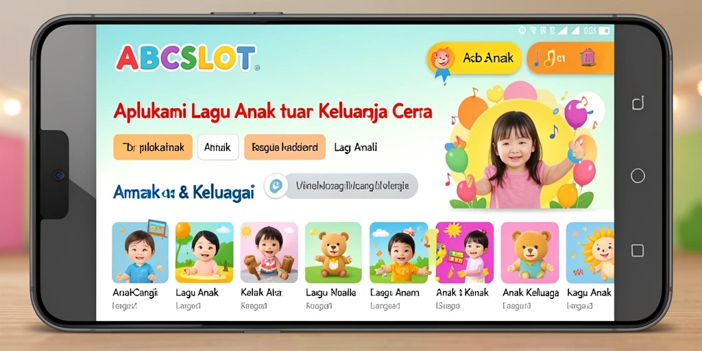 Tampilan antarmuka ABCSLOT yang menarik untuk anak-anak dengan fitur lagu-lagu edukatif.