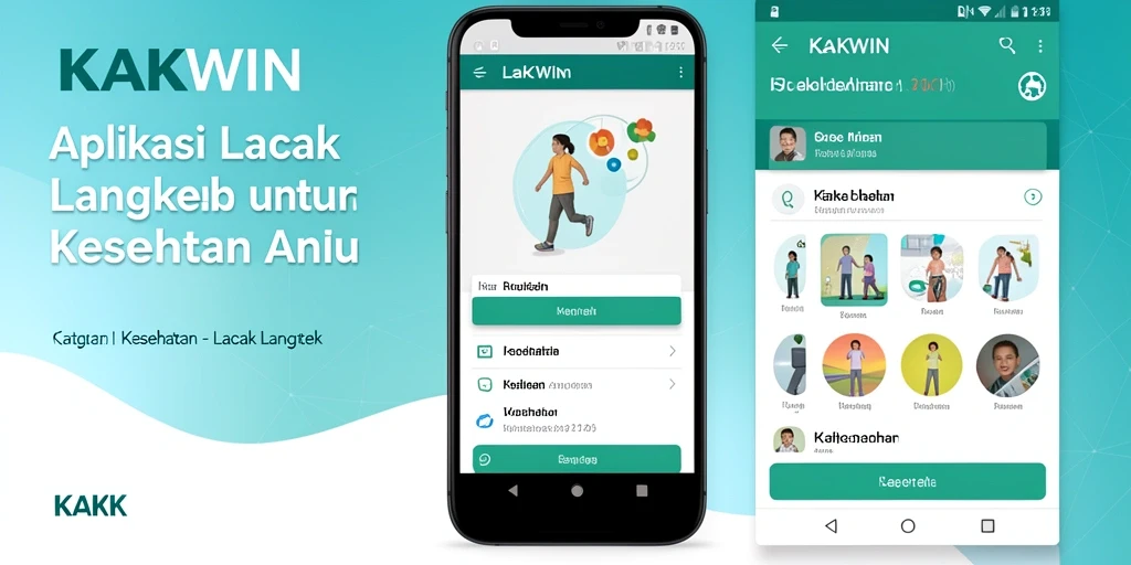 Tampilan antarmuka KAKWIN untuk pelacakan langkah yang sederhana dan informatif.