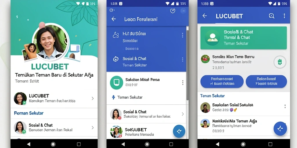 Tampilan antarmuka LUCUBET yang intuitif untuk mencari teman.
