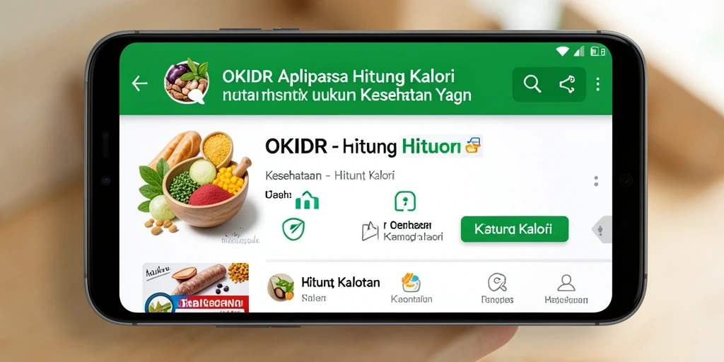 Tangkapan layar antarmuka OKIDR menampilkan fungsi Hitung Kalori yang mudah digunakan.