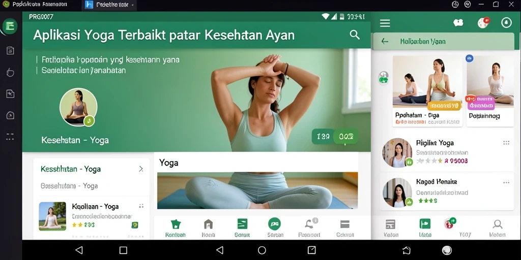 Antarmuka aplikasi Yoga yang intuitif dan mudah digunakan.