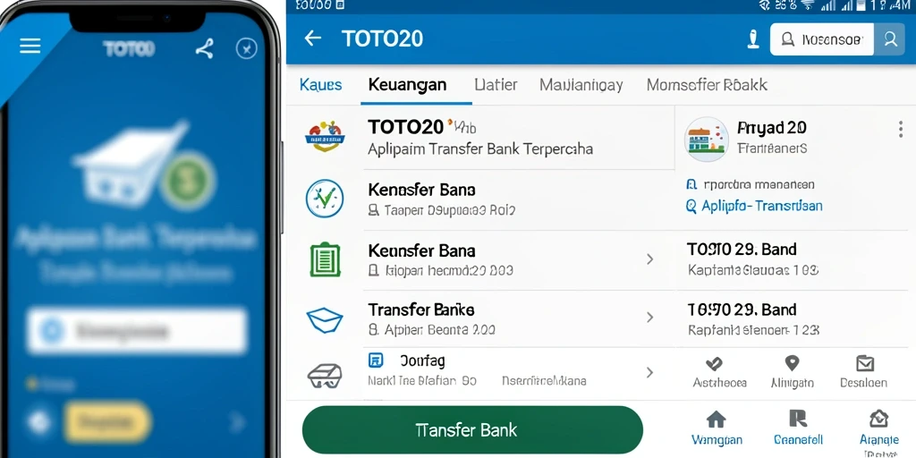 Tampilan antarmuka aplikasi TOTO20 untuk Transfer Bank yang mudah digunakan.