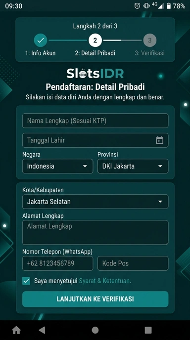 Panduan Membuat Akun Baru di slotsidr